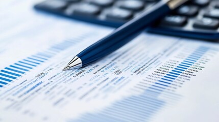 Financial Documents with Pen and Calculator