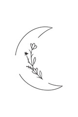 Obraz premium vector illustration of an moon and flower
