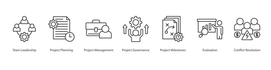 Team Icon team leadership, project planning, project management, project governance, project milestones, evaluation, conflict resolution