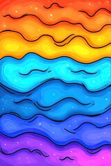 Obraz premium Abstract colorful wavy pattern with glitter.