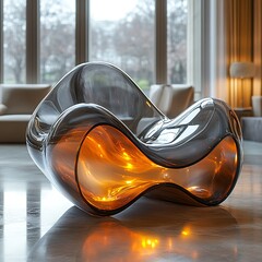 ultra-modern glass chair sleek finish high resolution hd picture