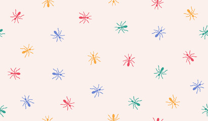Cute ants pattern background vector design