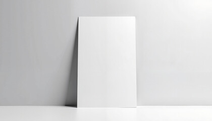 A blank vertical paper mockup displayed on a minimal white surface, perfect for showcasing business letterheads, official documents, or professional branding materials.