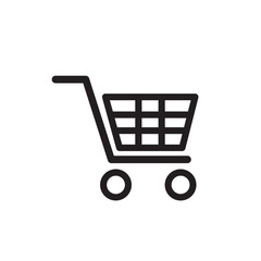 Black single shopping cart icon, simple ecommence flat design vector pictogram, interface elements for app logo web button ui ux isolated on white background