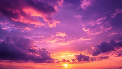 Colorful Sunset Sky with Dramatic Clouds