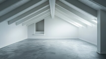 Fototapeta premium Spacious and Bright Empty Room with White Walls and High Ceilings