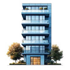 green balconies enhancing modern apartment building high resolution hd picture