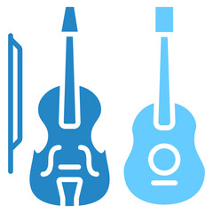 Orchestra dual tone blue color, mini illustration icon. use for modern concept, print, UI, UX kit, web and app development. Vector EPS 10, related to entertainment, festival, funfair and hobbies.