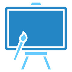 Painting dual tone blue color, mini illustration icon. use for modern concept, print, UI, UX kit, web and app development. Vector EPS 10, related to entertainment, festival, funfair and hobbies.