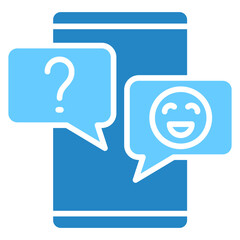 Quiz dual tone blue color, mini illustration icon. use for modern concept, print, UI, UX kit, web and app development. Vector EPS 10, related to entertainment, festival, funfair and hobbies.