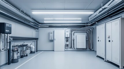 Modern Industrial Room with Clean Lines and Efficient Storage Solutions