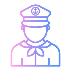 sailor Line Gradient Icon