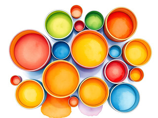 colorful plastic cans