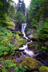 Natural waterfall in wild germany