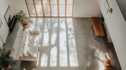 Sunlit Minimalist Living Room Interior Design