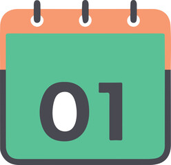 isolated calendar 1st date Vector,calendar 1st date Silhouette,calendar 1st date icon set, black calendar 1st date symbol for you,color  Vector illustration, Vector Graphic, EPS 10 