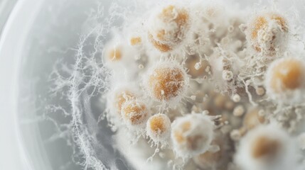 Aging cells magnified under a microscope in a research laboratory. Featuring the biological breakdown of cells