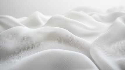 Obraz premium Soft White Fabric Texture with Gentle Waves and Gradients for Elegant Background or Design Purposes