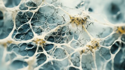 Aging cells observed in a laboratory under magnification. Featuring aging effects and cellular decay