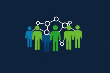 Fototapeta premium Diverse Group Representing Community and Collaboration in Network