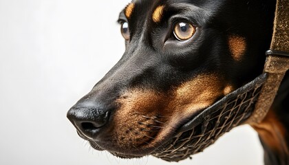 Dachshund muzzle portrait captures the dog s facial features closely