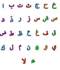 arabic alphabet poster print outline