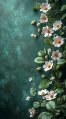 Elegant Floral Arrangement with White Flowers and Green Leaves