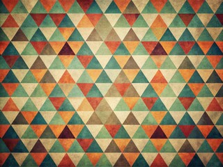 Fototapeta premium Retro 70s geometric triangle wallpaper. Abstract art, vintage pattern, stylish shapes.