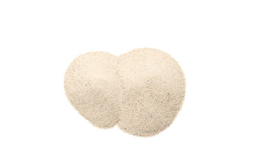 Heaps of light beach sand on white background