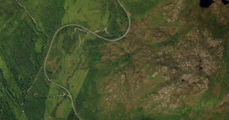 Aerial top view, earth landscape, satellite