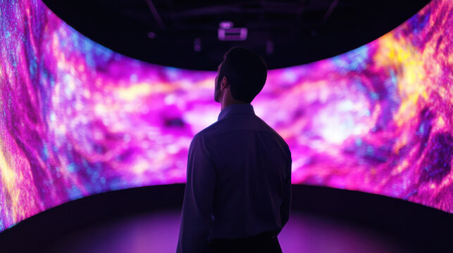 Immersive digital art experience with vibrant colors and dynamic visuals