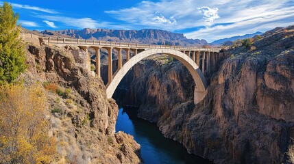 A bridge arching over a deep canyon, symbolizing overcoming challenges and building inner strength.