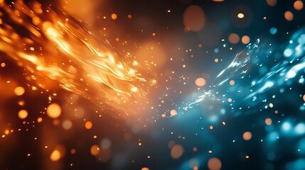 Abstract Fiery Orange and Teal Blue Liquid Dynamic Swirls Background Design Modern Futuristic Digital Art Texture Illustration Graphic Wallpaper Image