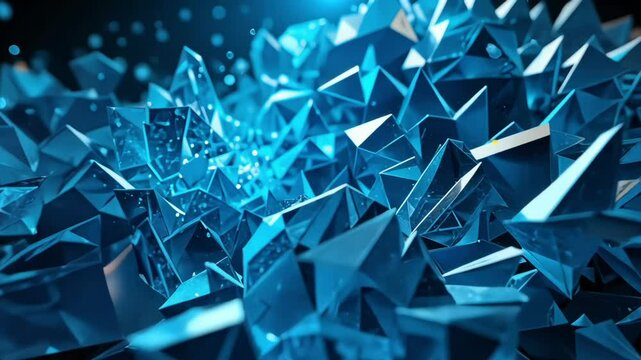Abstract background with crystalline digital shards and glowing reflections for tech aesthetics and futuristic presentations
