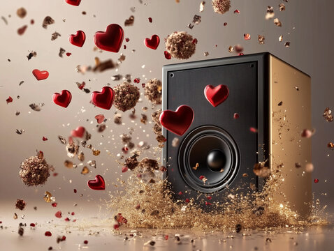 C&oelig;urs sortant d'une enceinte 