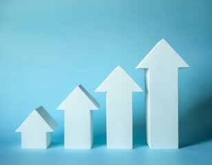 progress or development concept, Business growth, investment profit increase, arrow graph future growth plans, growing sales and revenue.