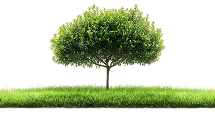 Isolated tree on grassy field