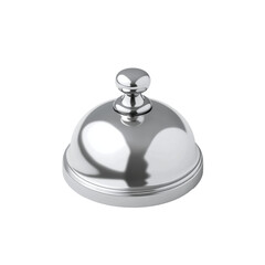 shiny silver call bell with smooth surface and elegant design, perfect for service