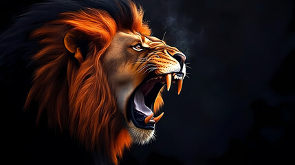Majestic Lion Roaring with Power
