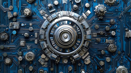 Blue-Toned Sci-Fi Mechanical Design