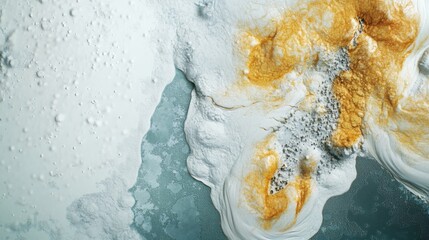 Aging cells under a microscope in a laboratory setting. Featuring the breakdown of cell structures and molecular aging