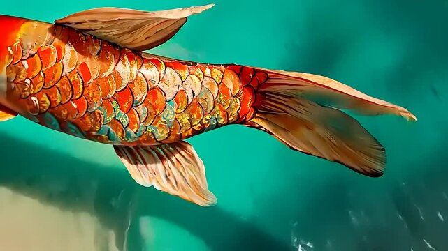 tropical fish on green background