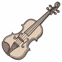 Obraz premium Violin silhouette vector illustration