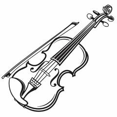 Obraz premium Violin silhouette vector illustration