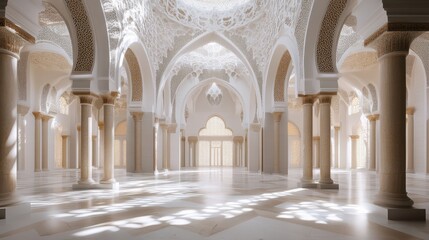 Fototapeta premium Elegant Interior of Grand Arabesque Hall with Ornate Architecture