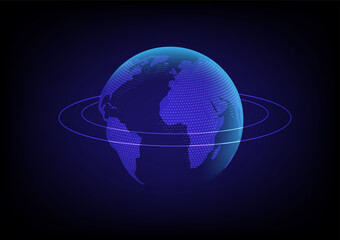 Abstract background with global futuristic map