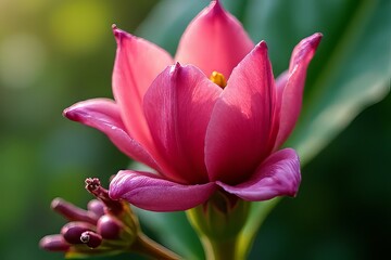 Fototapeta premium Close Up of a Vibrant Pink Flower Blossom