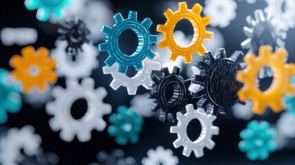 Interlocking Gears  Mechanism  Teamwork  Innovation  Technology