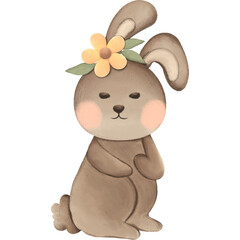 Rabbit watercolor element png file