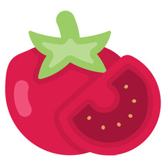 tomato vector icon. Vegetable icon flat style. perfect use for logo, presentation, website, and more. modern icon design color style